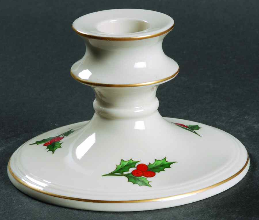 Holly Single Light Candlestick by Pickard-1