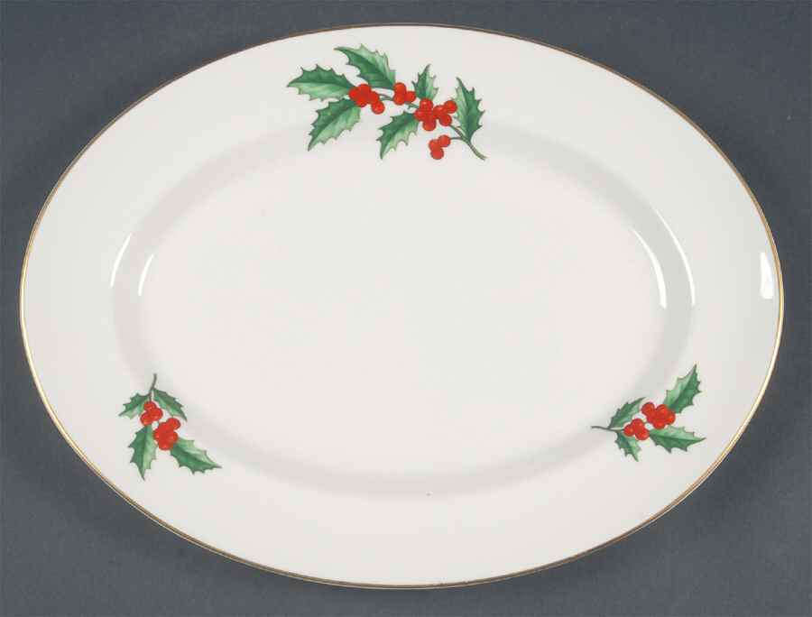 Holly 12" Oval Serving Platter by Pickard-1
