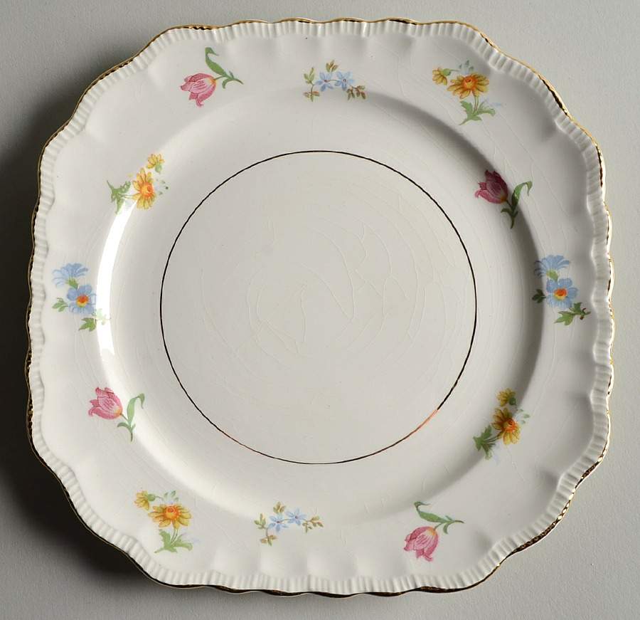 Revere (Smooth Gold Trim) Square Salad Plate by Pope Gosser-1