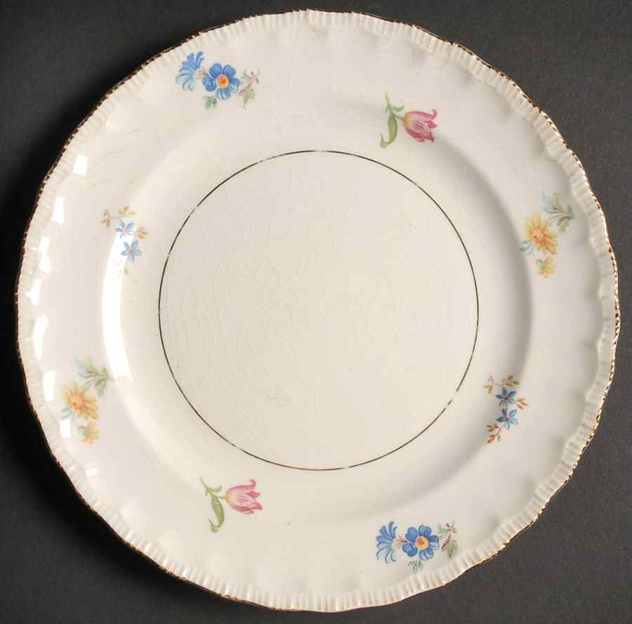Revere (Smooth Gold Trim) Dessert/Pie Plate by Pope Gosser-1