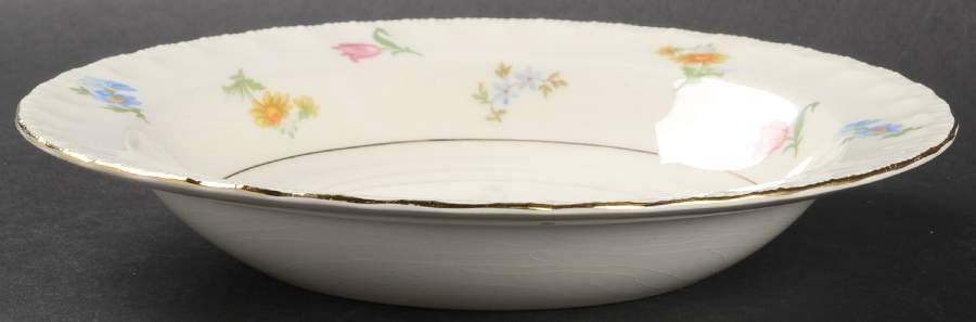 Revere (Smooth Gold Trim) Rim Soup Bowl by Pope Gosser-1