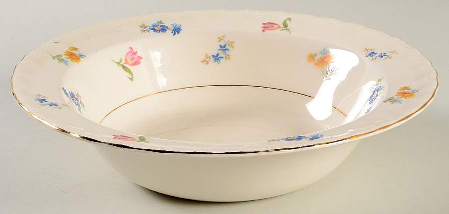 Revere (Smooth Gold Trim) 8" Round Vegetable Bowl by Pope Gosser-1