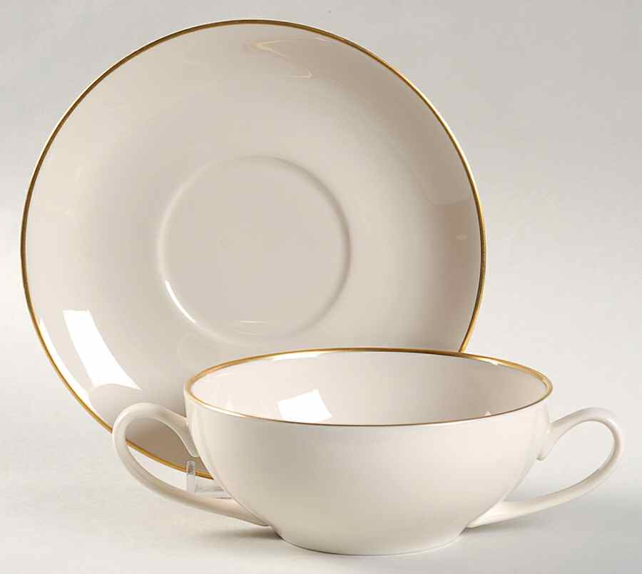 PIC36 Flat Cream Soup Bowl & Saucer Set by Pickard-1