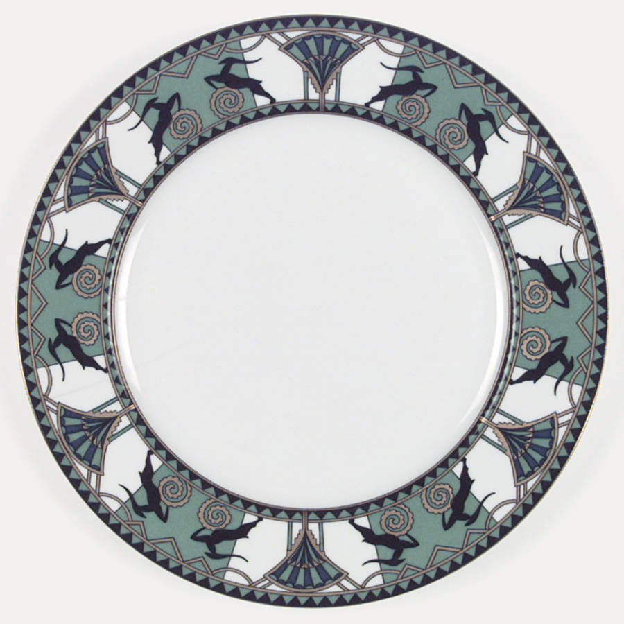 Ariel Green Dinner Plate by Porcelaine Trianon-1