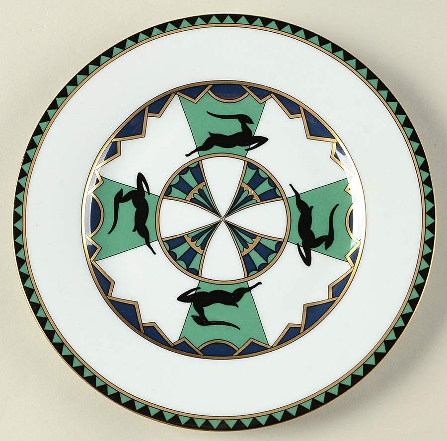 Ariel Green Salad Plate by Porcelaine Trianon-1