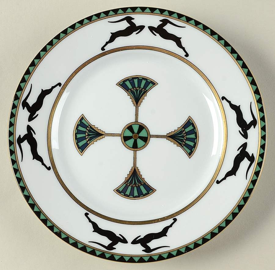 Ariel Green Bread & Butter Plate by Porcelaine Trianon-1