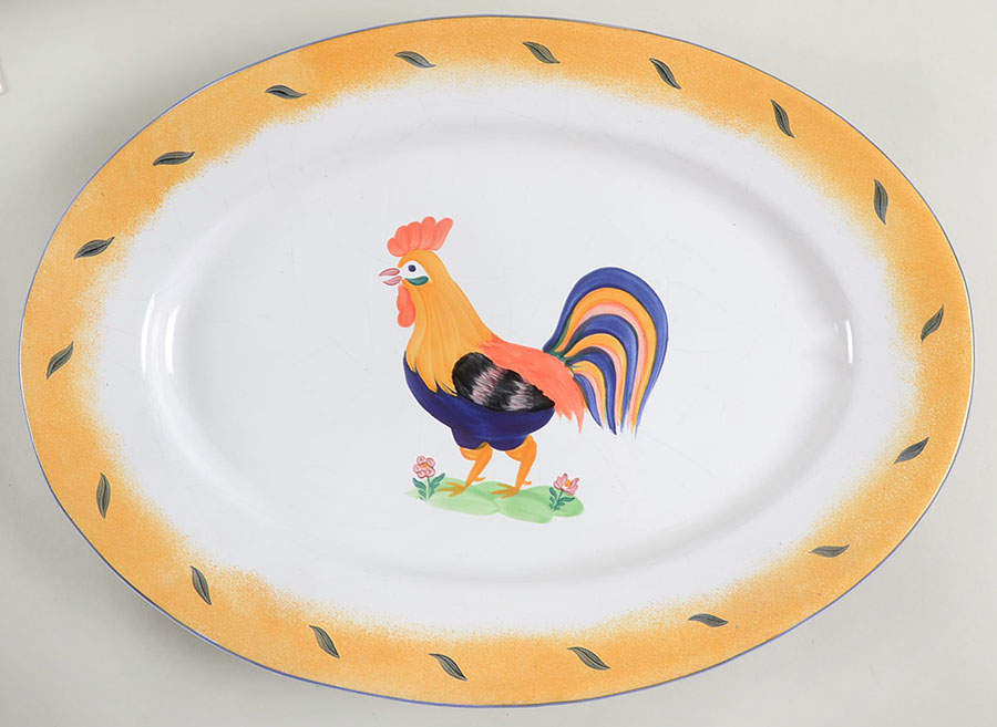 Royal Rooster 16" Oval Serving Platter by Presenttense-1