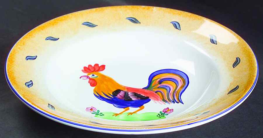 Royal Rooster Large Rim Soup Bowl by Presenttense-1