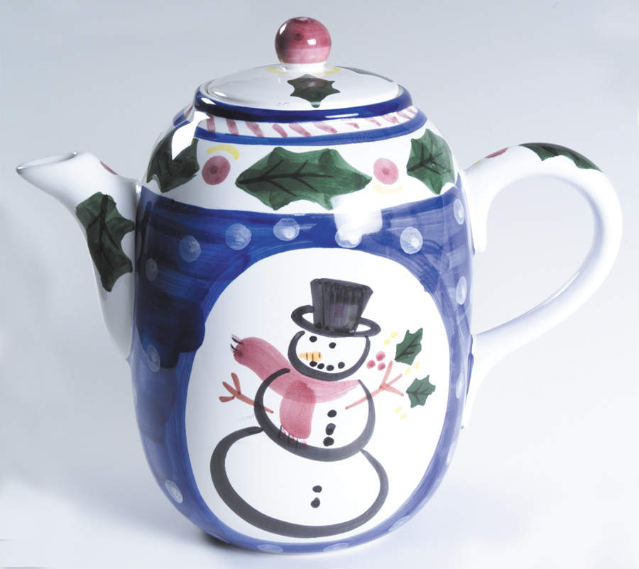 Snowman Chocolate Pot & Lid by Presenttense-1