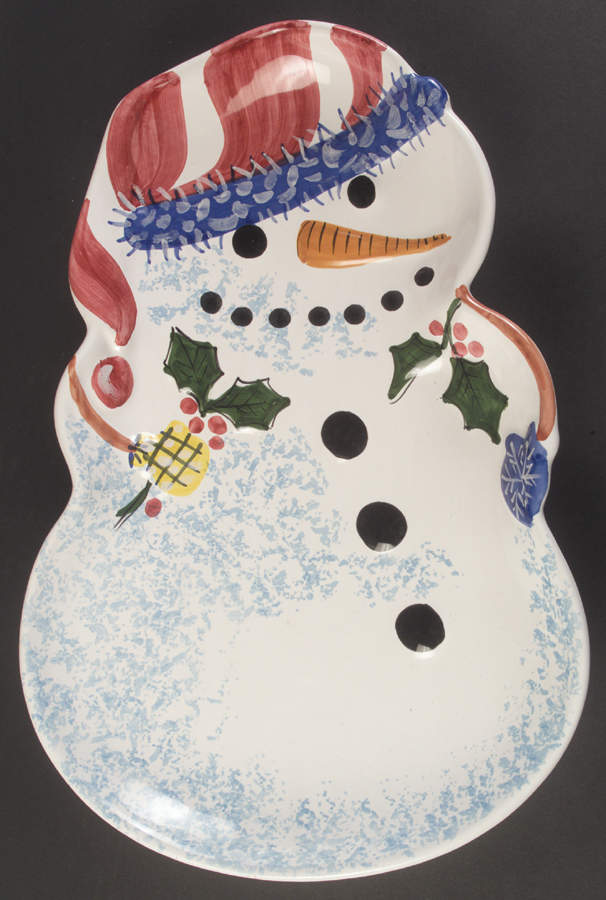 Snowman 16" Sculpted Oval Serving Platter by Presenttense-1