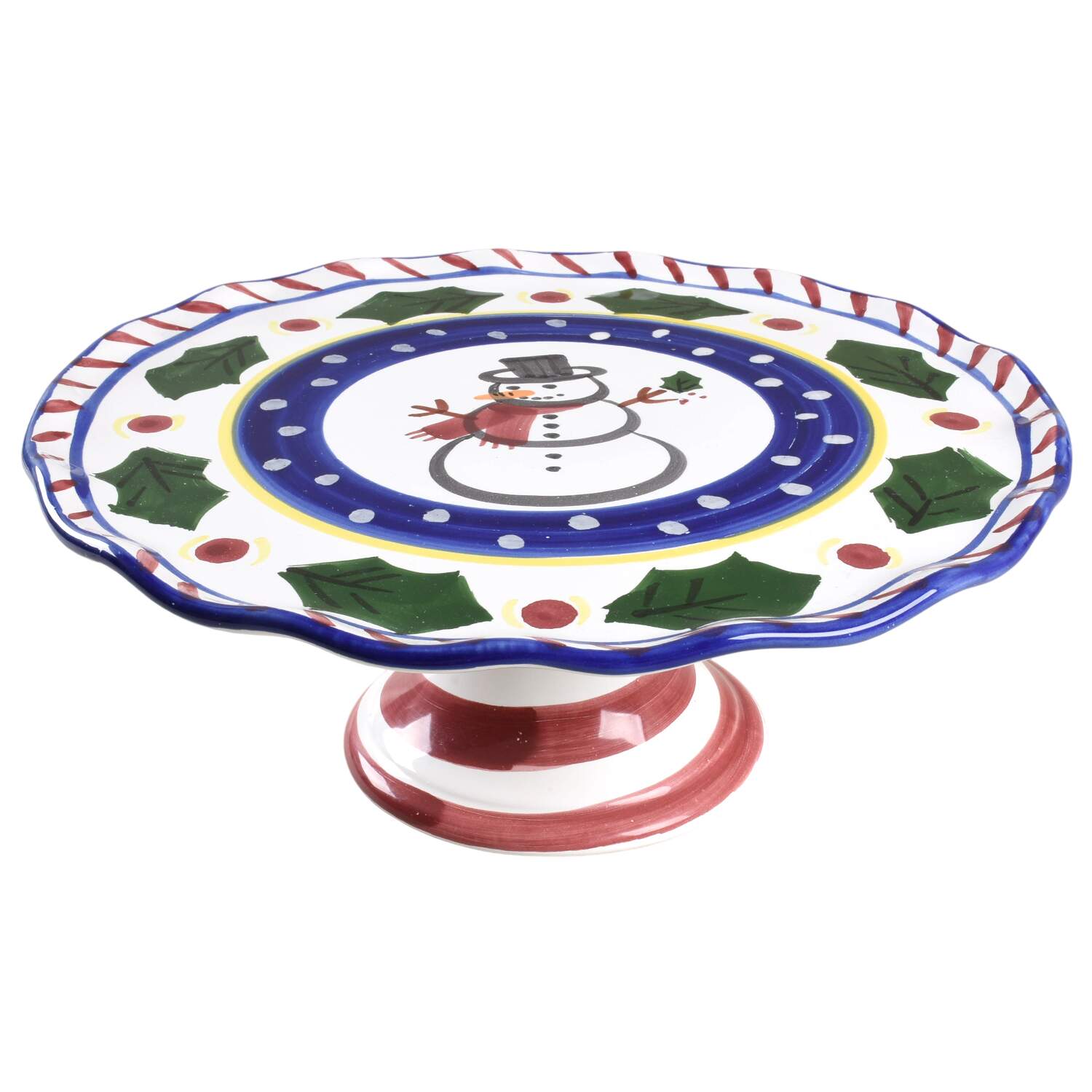 Snowman Footed Cake Plate by Presenttense-1