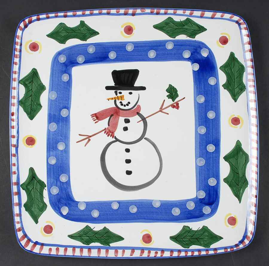 Snowman 12" Square Tray by Presenttense-1