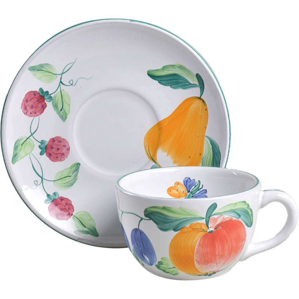 Garden Party Flat Cup & Saucer Set by Presenttense-1