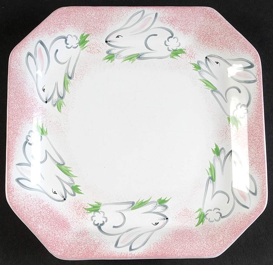 Hippity Hop Pink 8" Square Tray by Presenttense-1