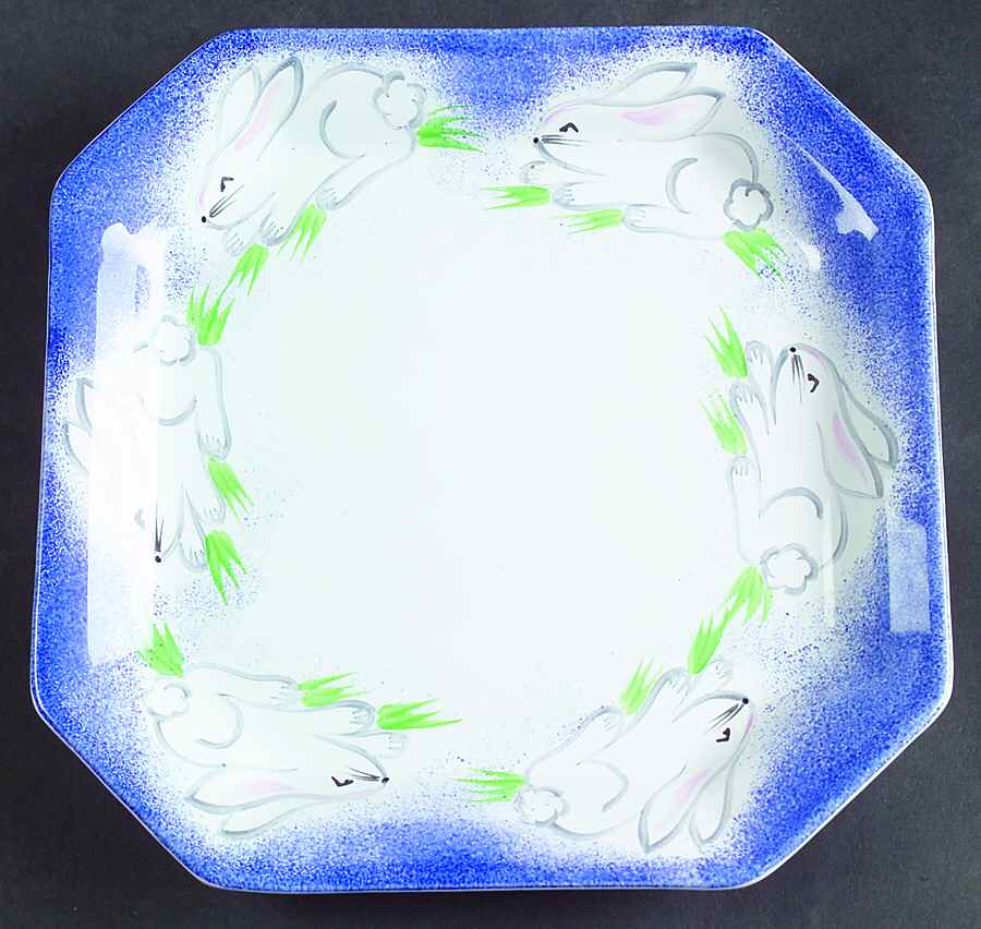 Hippity Hop Blue 8" Square Tray by Presenttense-1