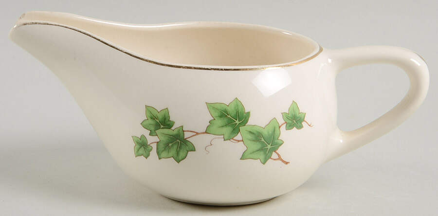 Ivy (Gold Trim Off Edge) Creamer by Paden City-1