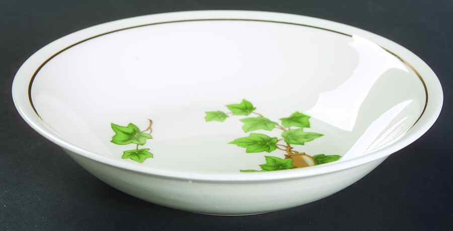 Ivy (Gold Trim Off Edge) Fruit/Dessert (Sauce) Bowl by Paden City-1