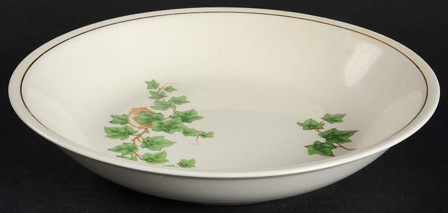 Ivy (Gold Trim Off Edge) Coupe Soup Bowl by Paden City-1