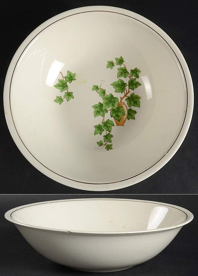 Ivy (Gold Trim Off Edge) 8" Round Vegetable Bowl by Paden City-1