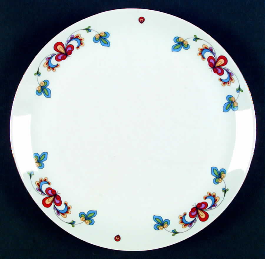 Farmer's Rose (Coupe, Gold Trim) Dinner Plate by Porsgrund-1