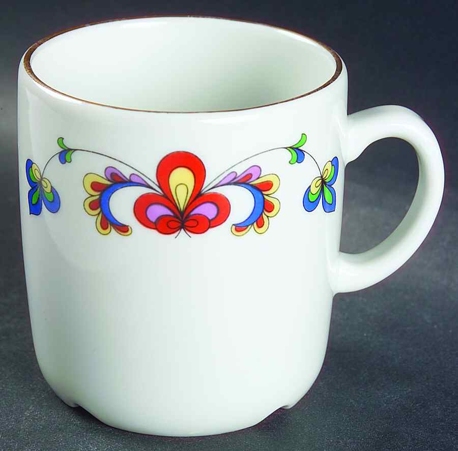 Farmer's Rose (Coupe, Gold Trim) Mug by Porsgrund-1