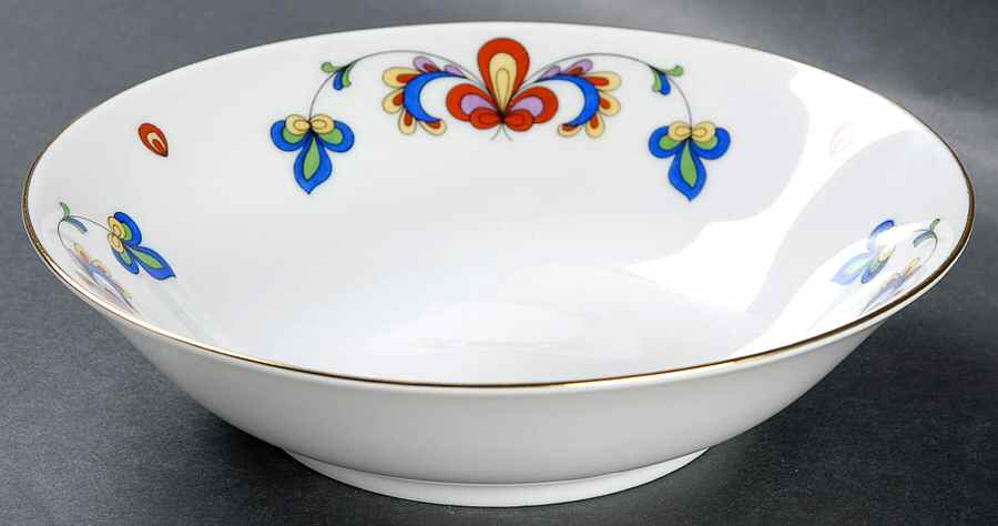 Farmer's Rose (Coupe, Gold Trim) Coupe Soup Bowl by Porsgrund-1