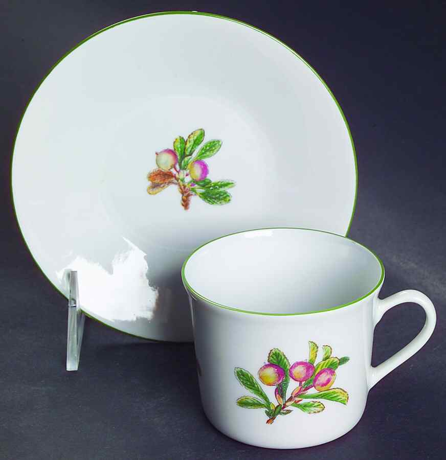 Mountain Flower Series Flat Demitasse Cup & Saucer Set by Porsgrund-1