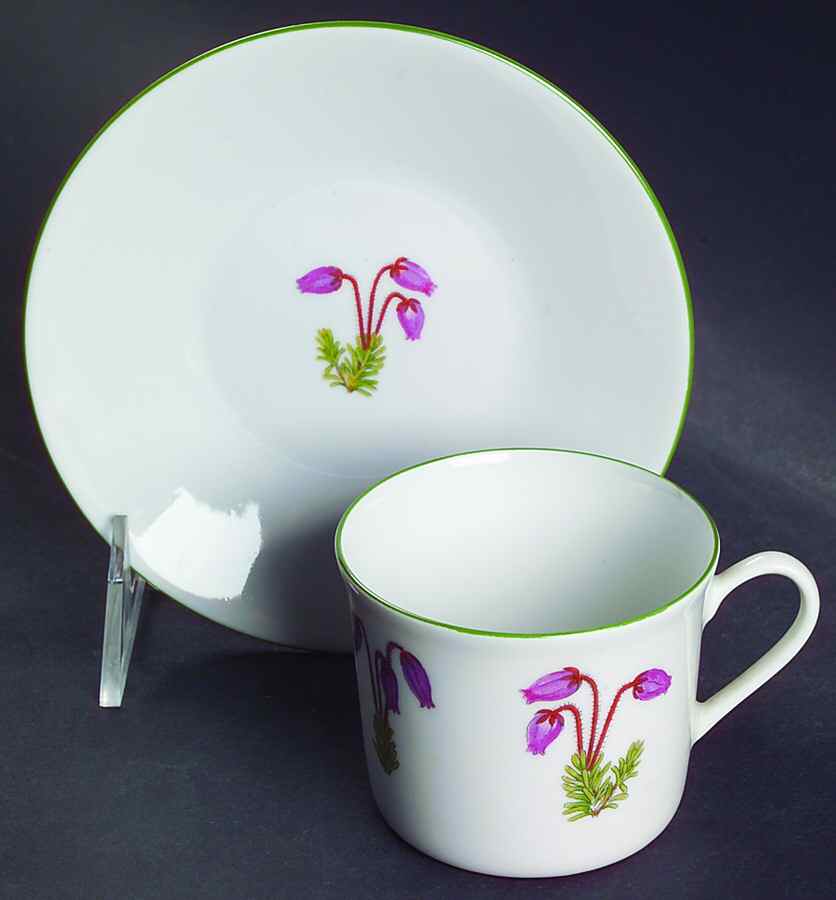 Mountain Flower Series Flat Demitasse Cup & Saucer Set by Porsgrund-1