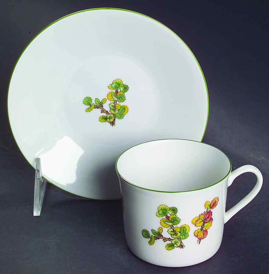 Mountain Flower Series Flat Demitasse Cup & Saucer Set by Porsgrund-1