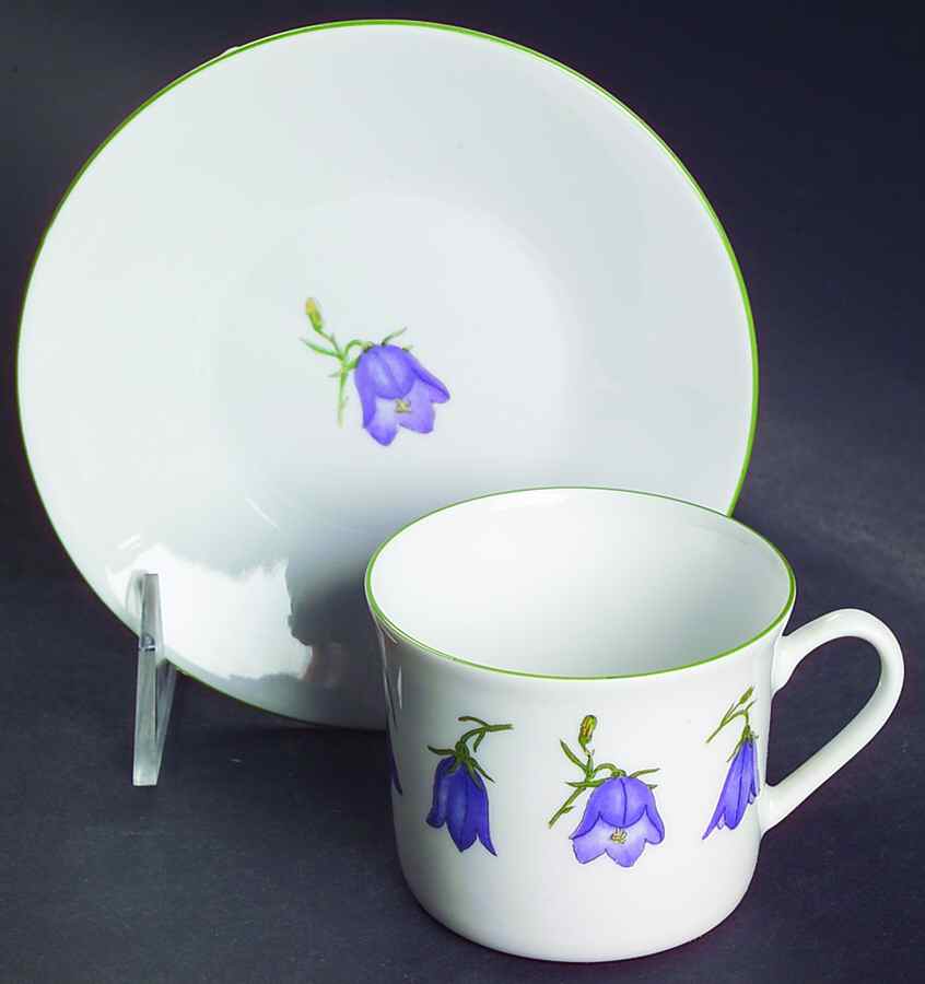 Mountain Flower Series Flat Demitasse Cup & Saucer Set by Porsgrund-1