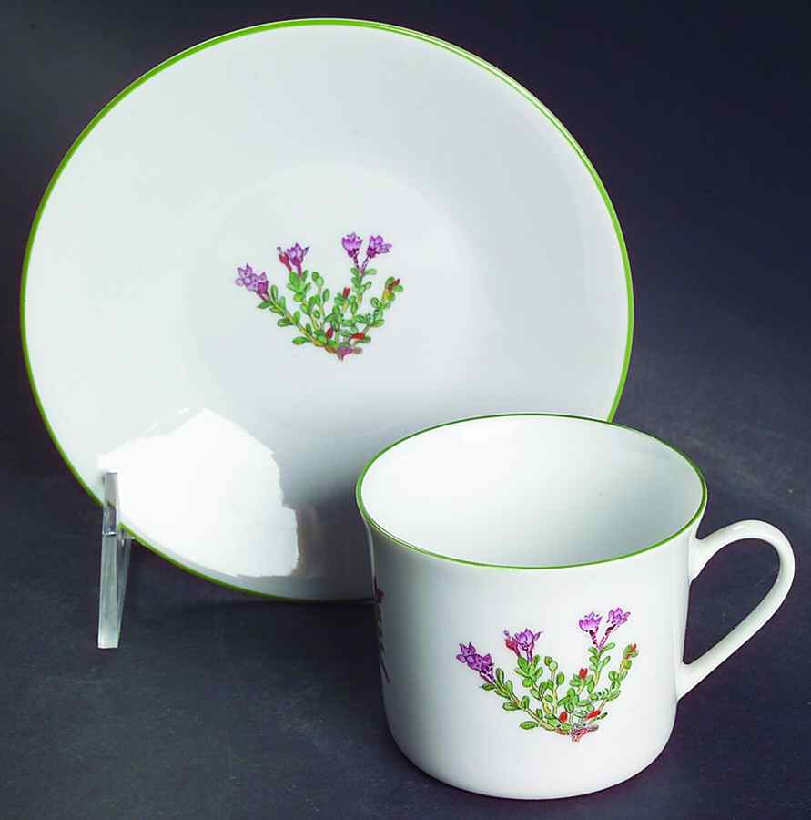 Mountain Flower Series Flat Demitasse Cup & Saucer Set by Porsgrund-1
