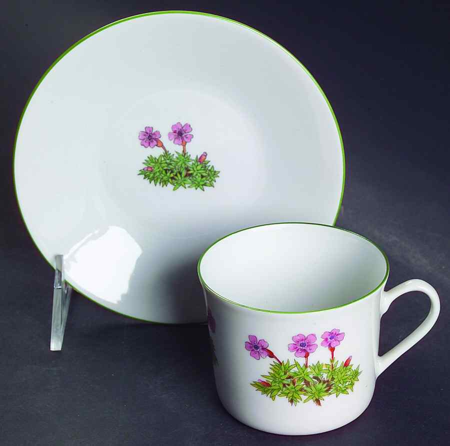 Mountain Flower Series Flat Demitasse Cup & Saucer Set by Porsgrund-1