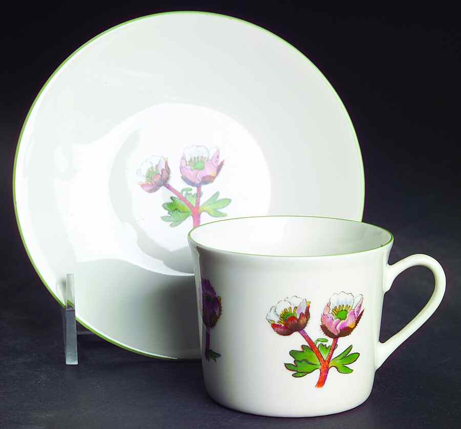 Mountain Flower Series Flat Demitasse Cup & Saucer Set by Porsgrund-1