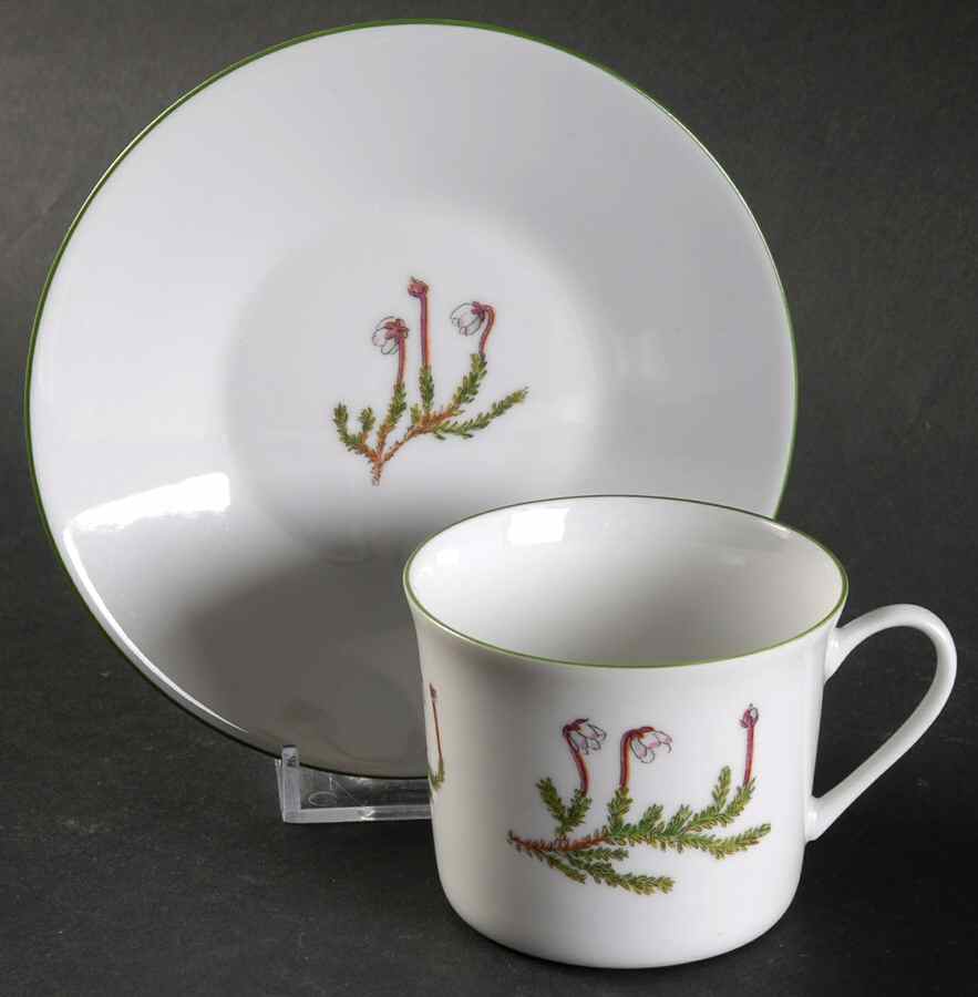 Mountain Flower Series Flat Demitasse Cup & Saucer Set by Porsgrund-1