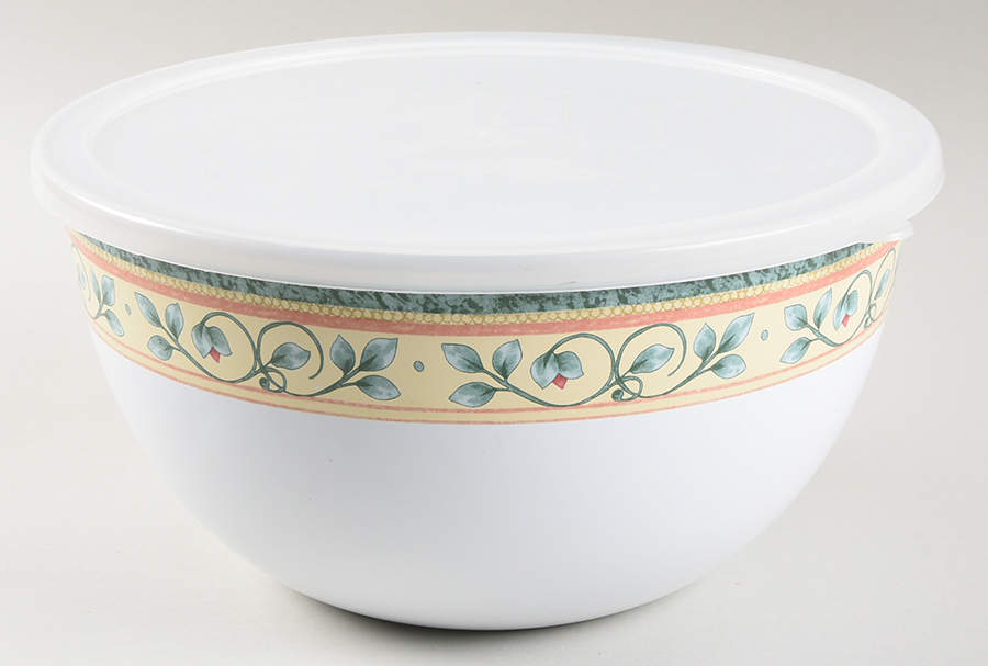 French Quarter (Stoneware) 9" Metal Mixing Bowl & Plastic Lid by Pfaltzgraff-1