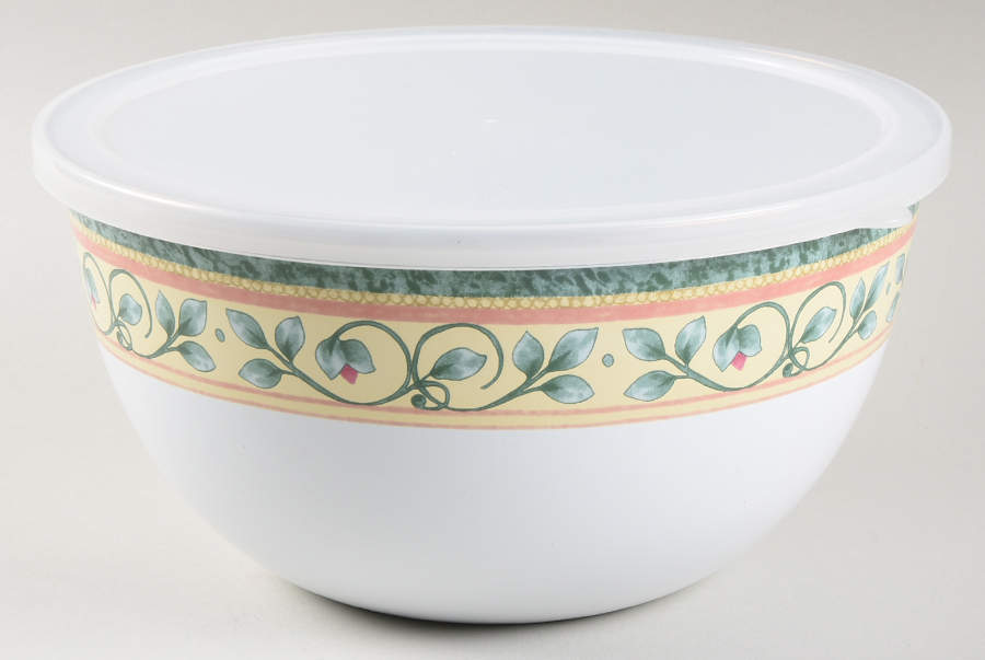 French Quarter (Stoneware) 8" Metal Mixing Bowl & Plastic Lid by Pfaltzgraff-1