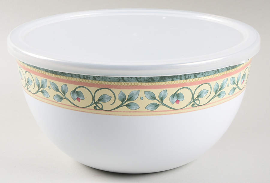 French Quarter (Stoneware) 8.75" Metal Mixing Bowl & Plastic Lid by Pfaltzgraff-1