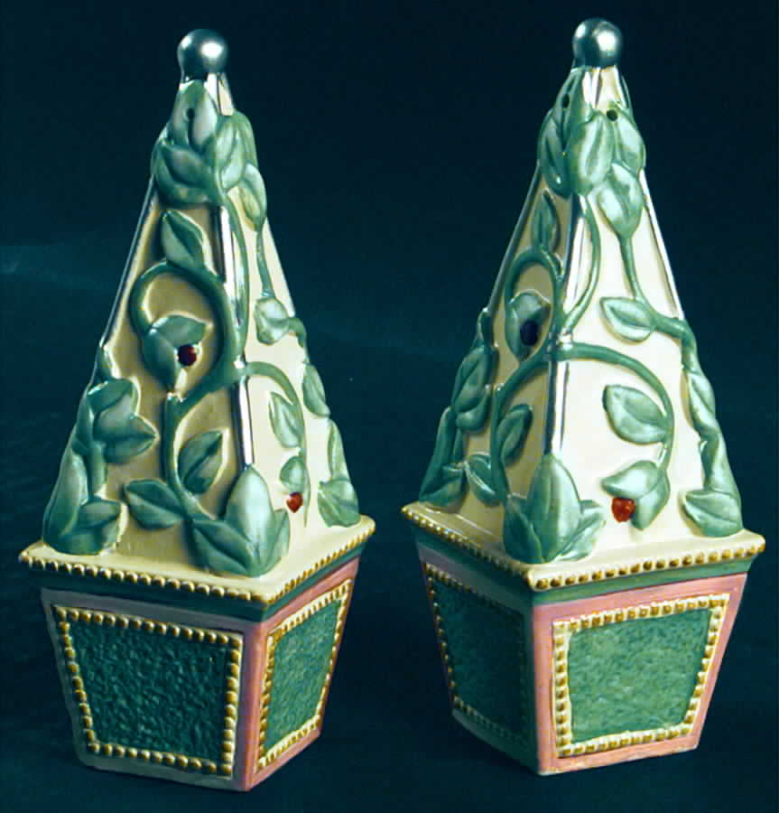 French Quarter (Stoneware) Sculpted Salt & Pepper Set by Pfaltzgraff-1