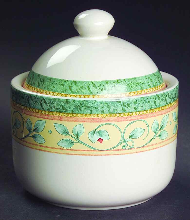 French Quarter (Stoneware) Sugar Bowl & Lid by Pfaltzgraff-1