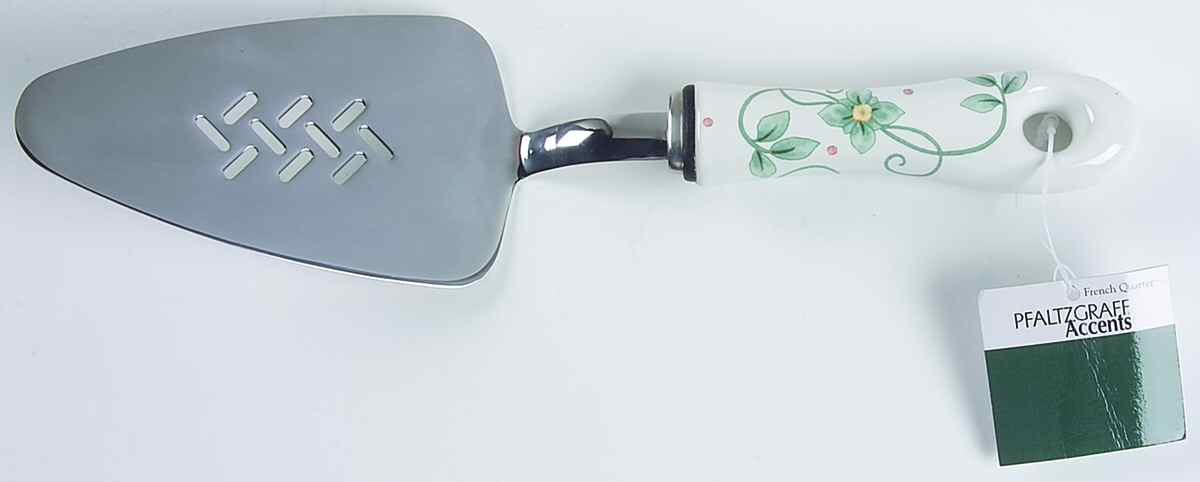 French Quarter (Stoneware) Pie & Cake Server with Stainless Blade by Pfaltzgraff-1