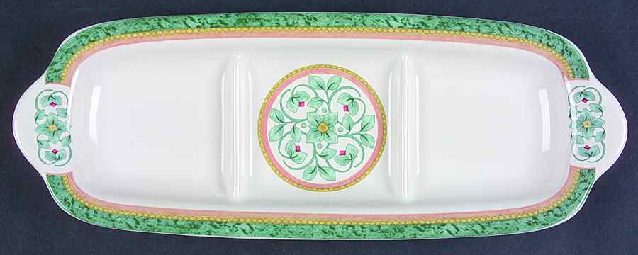 French Quarter (Stoneware) Divided Tidbit 3 Part by Pfaltzgraff-1
