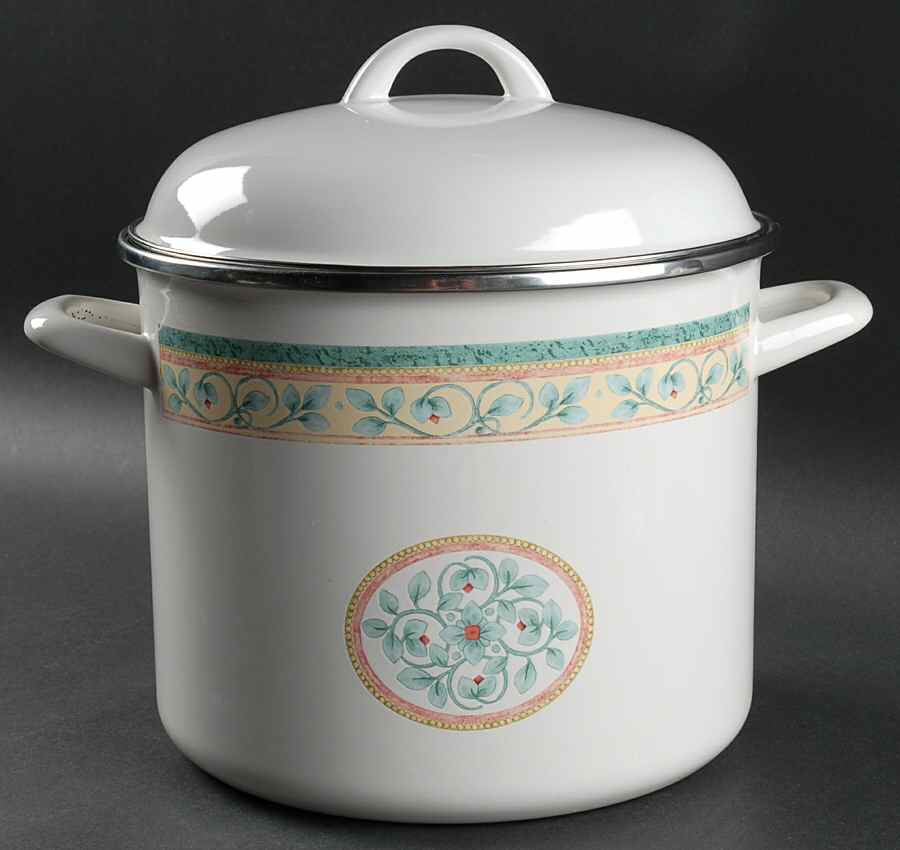 French Quarter (Stoneware) 8 Quart Metal Stockpot & Metal Lid by Pfaltzgraff-1