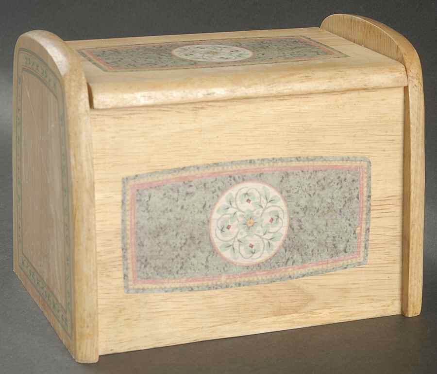 French Quarter (Stoneware) Wood Recipe Box & Lid by Pfaltzgraff-1