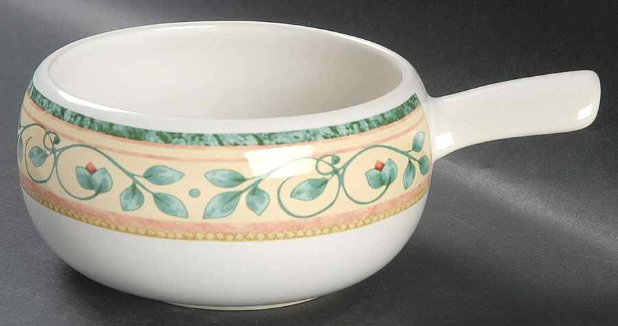 French Quarter (Stoneware) One Stick Handled Soup/Snack Bowl (use with SNTR11) by Pfaltzgraff-1