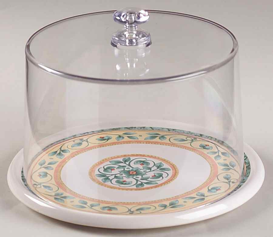 French Quarter (Stoneware) Cheese Dish & Plastic Dome by Pfaltzgraff-1