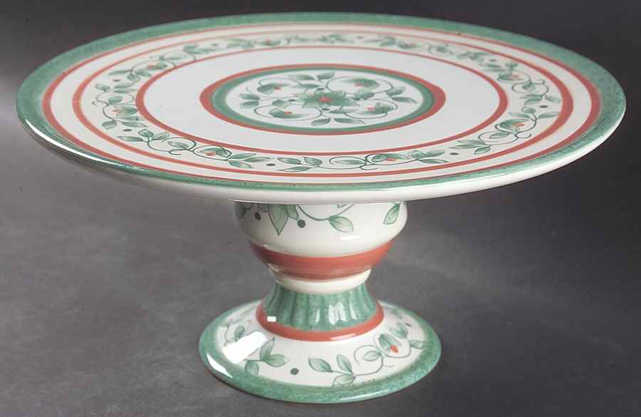 French Quarter (Stoneware) 12" Diameter Pedestal Cake Stand by Pfaltzgraff-1