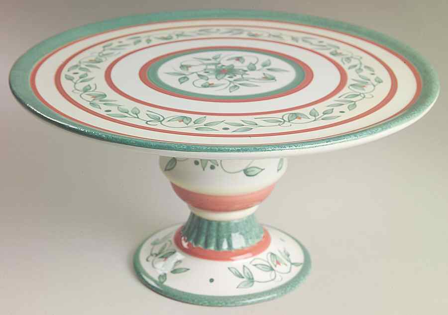 French Quarter (Stoneware) 10" Diameter Pedestal Cake Stand by Pfaltzgraff-1