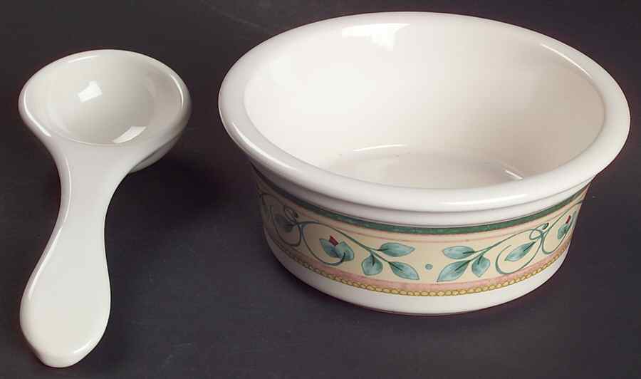 French Quarter (Stoneware) Dip/Salsa Crock & Ladle by Pfaltzgraff-1
