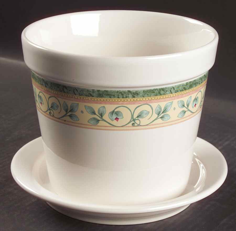 French Quarter (Stoneware) 6" Flower Pot & Underplate by Pfaltzgraff-1