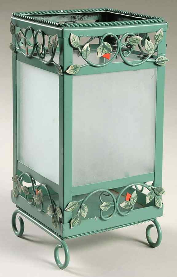 French Quarter (Stoneware) Square Glass & Metal Votive Candleholder by Pfaltzgraff-1
